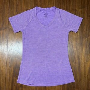 WOOLX Mia XS T-Shirt Women Purple V Neck Layering Merino